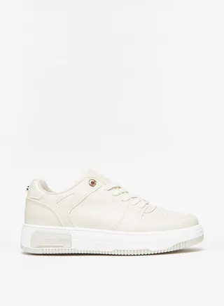 Women Solid Sneakers with Lace-Up Closure