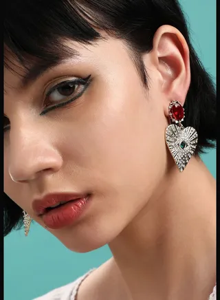 Gold Plated Designer Stone Western Wear Drop Earring For Women