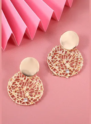 Gold Plated Designer Party Wear Drop Earring For Women
