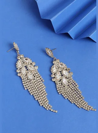 Gold Plated Designer Stone Western Wear Drop Earring For Women