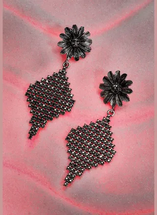 Silver Plated Designer Stone Party Wear Drop Earring For Women