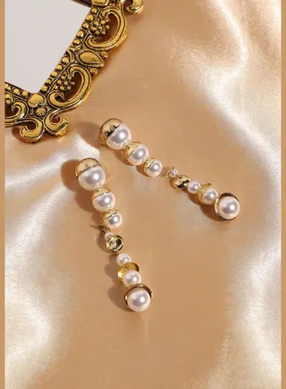 Silver Plated Pearls Western Wear Drop Earring For Women