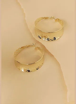Gold Plated Designer Party Wear Hoop Earring For Women