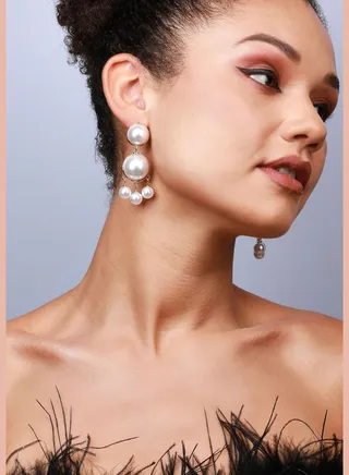 Gold Plated Pearls Western Wear Drop Earring For Women