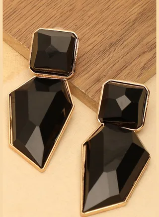 Gold Plated Designer Stone Drop Earring