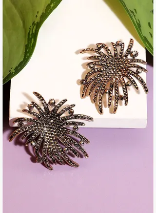 Gold Plated Designer Stone Party Wear Drop Earring For Women