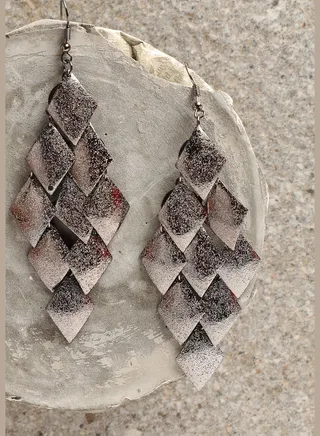 Silver Plated Designer Drop Earring