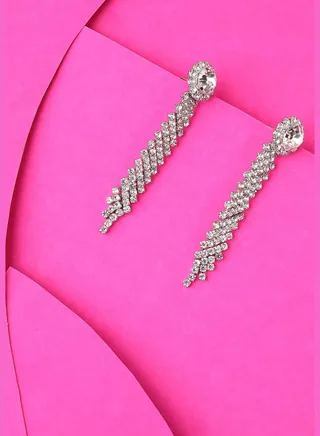 Silver Plated Designer Stone Party Drop Earring For Women