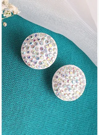Silver Plated Party Designer Stone Stud For Women