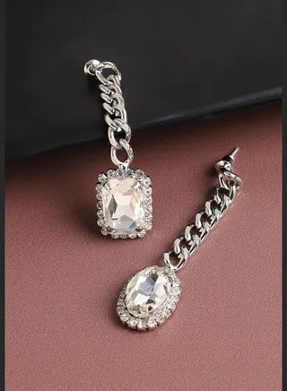 Silver Plated Designer Stone Party Drop Earring For Women