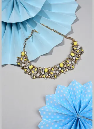 Gold Plated Designer Stone Necklace