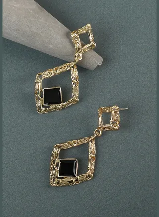 Gold Plated Designer Stone Party Drop Earring For Women