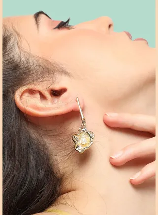 Gold Plated Party Pearls Drop Earring For Women