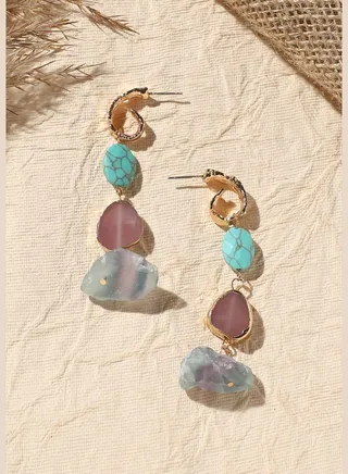 Silver Plated Designer Stone Party Drop Earring For Women