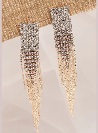 Gold Plated Party Designer Stone Drop Earring For Women
