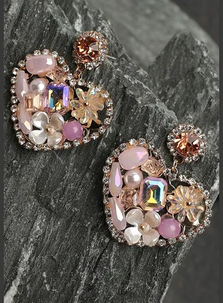 Gold Plated Party Designer Stone Drop Earring For Women