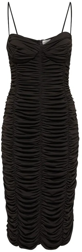 Ruched bustier midi dress