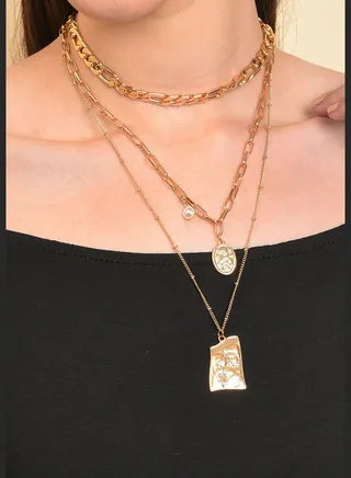 Pack of 3 Gold Plated Designer Pendant