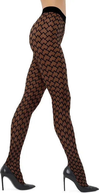 Sheer W Pattern Tights