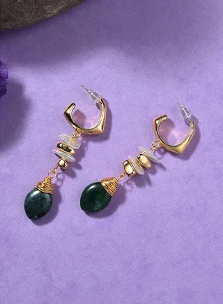 Gold Plated Pearl Beaded Drop Earring