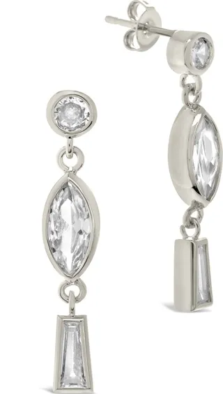 Suvi Cubic Zirconia Linear Drop Earrings