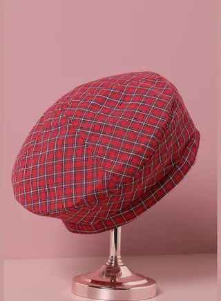 Checkered Beret Cap