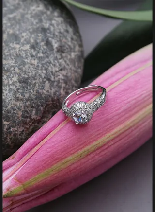 Silver Oxidised Designer Ring
