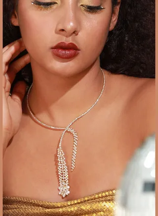 Silver Plated Designer Party Necklace For Women
