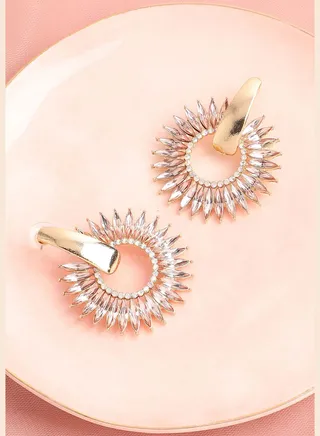 Gold Plated Designer Stone Party Drop Earring For Women