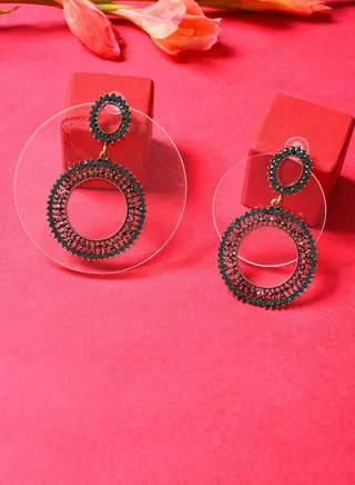 Gold Plated Designer Stone Drop Earring