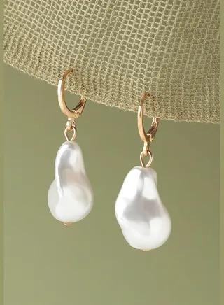 Gold Plated Party Pearls Drop Earring For Women