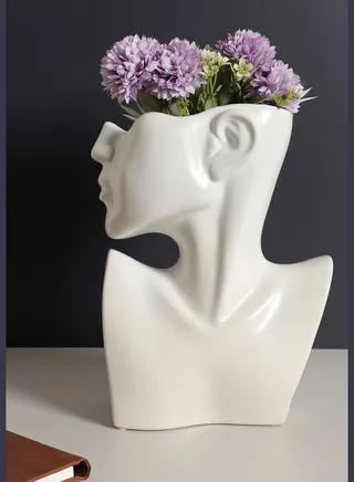 Figurine Shaped Modern Ceramic Flower Vase For Home Decor