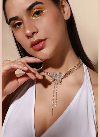 Silver Plated Designer Party Necklace For Women