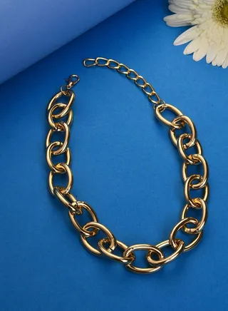 Gold Plated Necklace with Chain Detail
