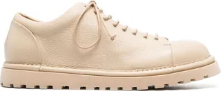 Round-Toe Leather Low-Top Sneakers