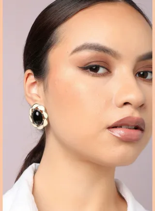 Gold Plated Party Designer Stone Stud For Women