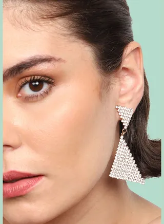 Gold Plated Party Designer Stone Drop Earring For Women