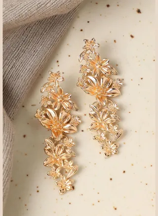 Gold Plated Party Designer Stone Drop Earring For Women