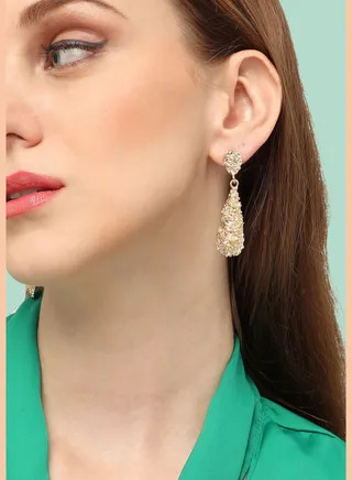 Gold Plated Party Designer Drop Earring For Women