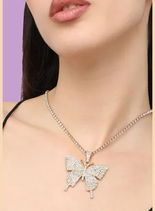 Gold Plated Designer Stone Casual Necklace For Women