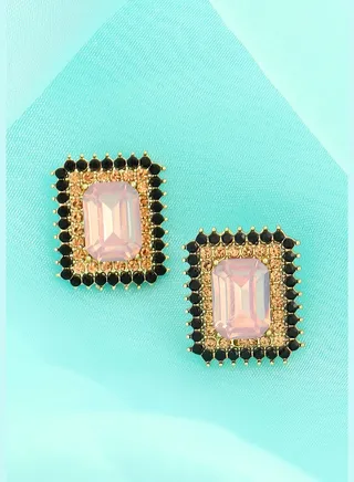 Gold Plated Party Designer Stone Stud For Women