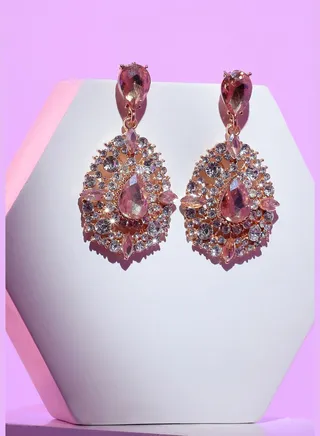 Gold Plated Designer Stone Party Drop Earring For Women