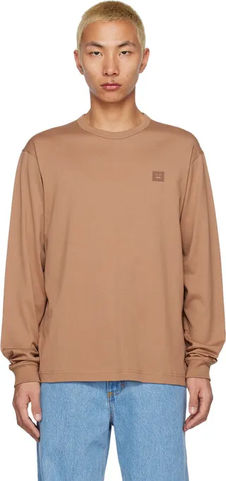 Acne Studios Brown Patch Long Sleeve T-Shirt