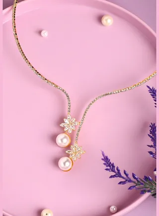 Silver Plated Pearls Casual Necklace For Women