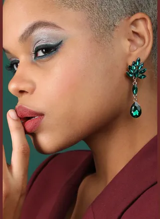 Gold Plated Designer Stone Party Drop Earring For Women