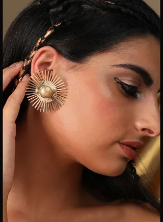 Gold Plated Designer Stone Party Drop Earring For Women