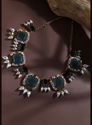 Gold Plated Designer Stone Party Necklace For Women