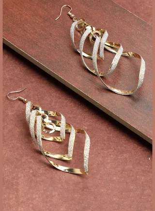 Gold Plated Designer Stone Drop Earring