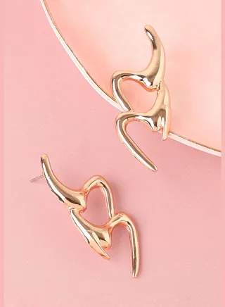 Gold Plated Designer Stone Party Stud For Women