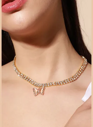 Gold Plated Designer Party Necklace For Women